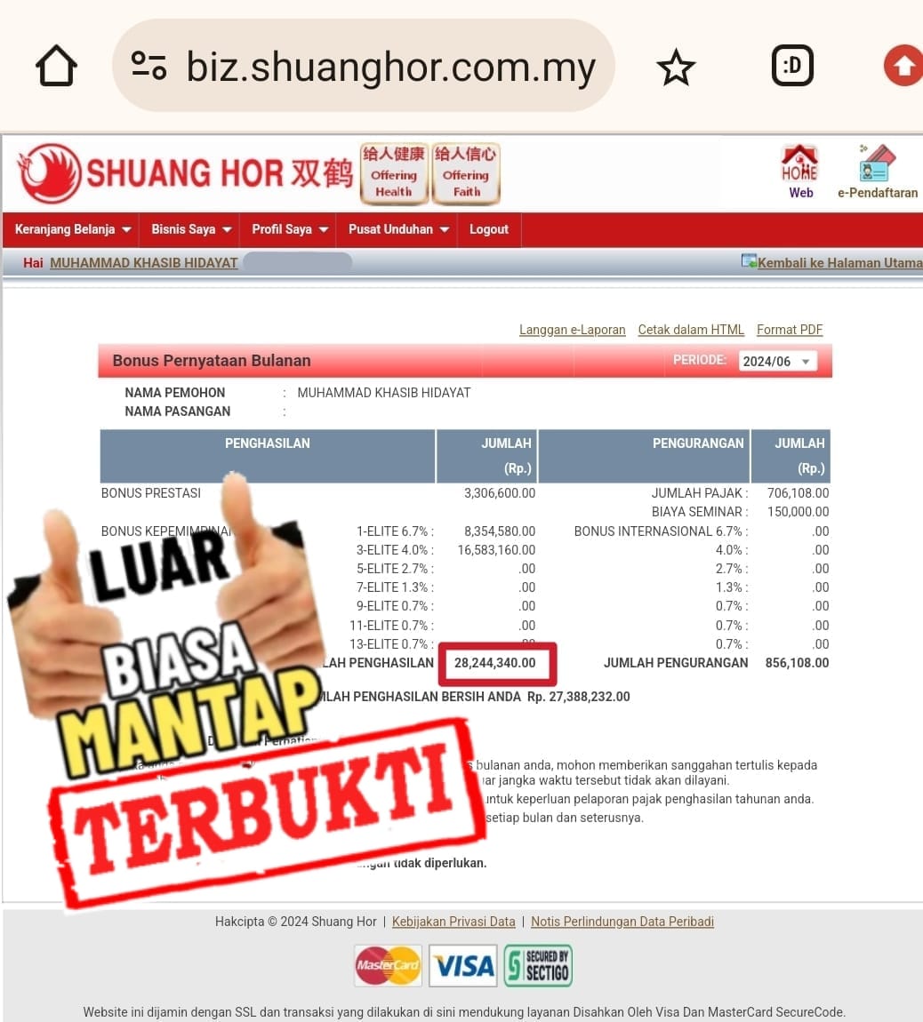 Testimoni income 1